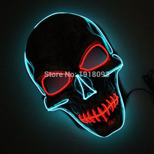 Load image into Gallery viewer, EL Wire Glowing Halloween Skull Mask