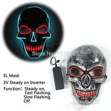 Load image into Gallery viewer, EL Wire Glowing Halloween Skull Mask
