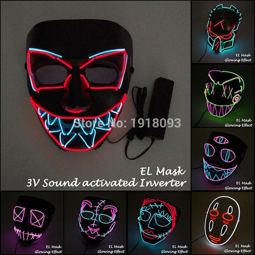 Newest EL Wire Flashing Mask